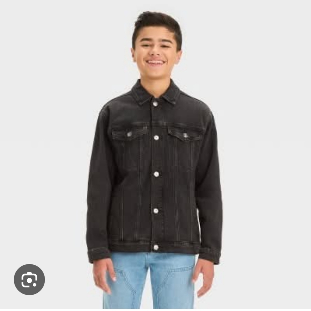 Art Class Boys' Demin Trucker Jacket ~ Black